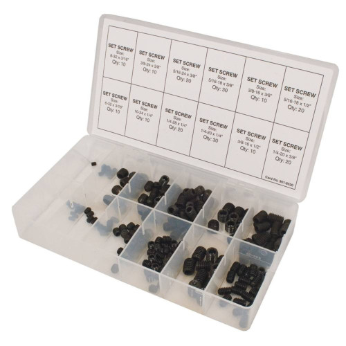 Set Screw Kit 200 pieces Includes, 10 of 8-32 x 3/16 415-323