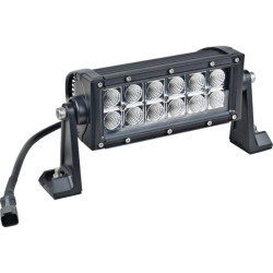 J&N Bar Light, 12/24V, LED, 1600 Lumens, White, 7.5, Flood, Black Housing
