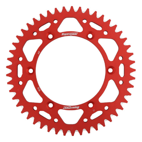 Supersprox Red Aluminum Sprocket, 49T, Chain Size 520, RAL-1512-49-RED Supersprox Red Aluminum Sprocket, 49T, Chain Size 520, RAL-1512-49-RED