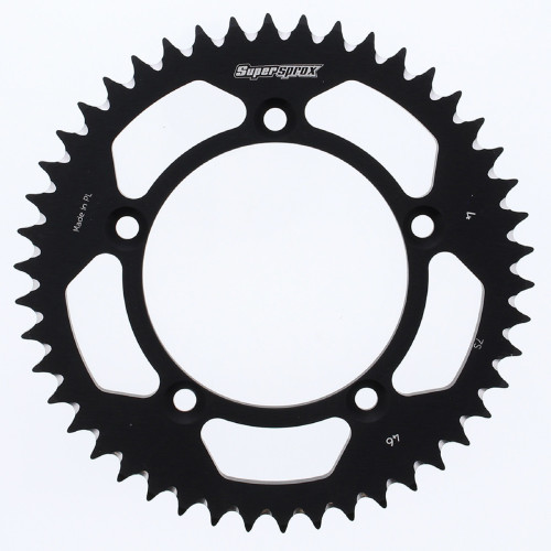 Supersprox Black Aluminum Sprocket, 46T, Chain Size 420, RAL-4-46-BLK
