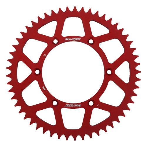 Supersprox Red Aluminum Sprocket, 53T, Chain Size 520, RAL-808-53-RED