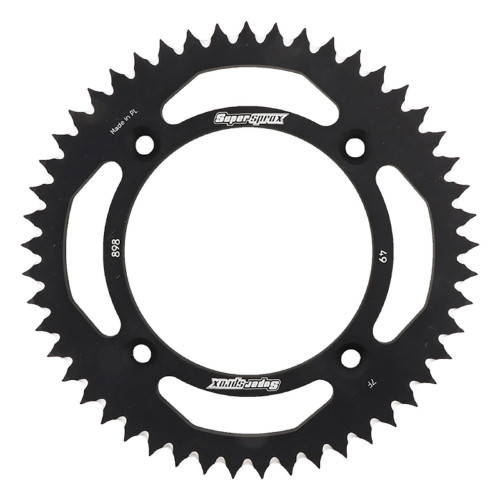 Supersprox Black Aluminum Sprocket, 49T, Chain Size 428, RAL-898-49-BLK