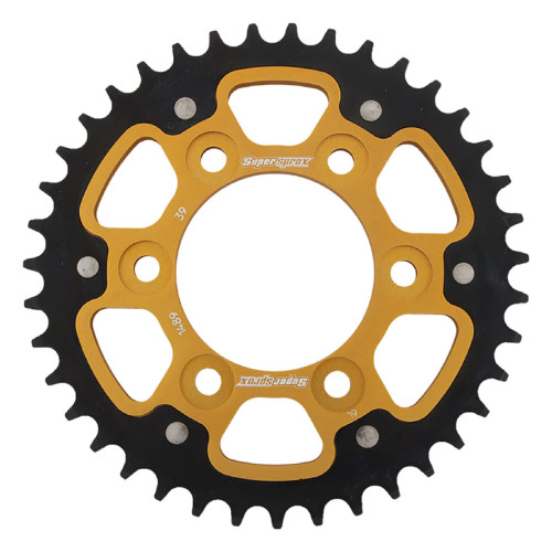 Supersprox - Steel & Aluminum Gold Stealth sprocket, 39T, Chain Size 525, RST-1489-39-GLD