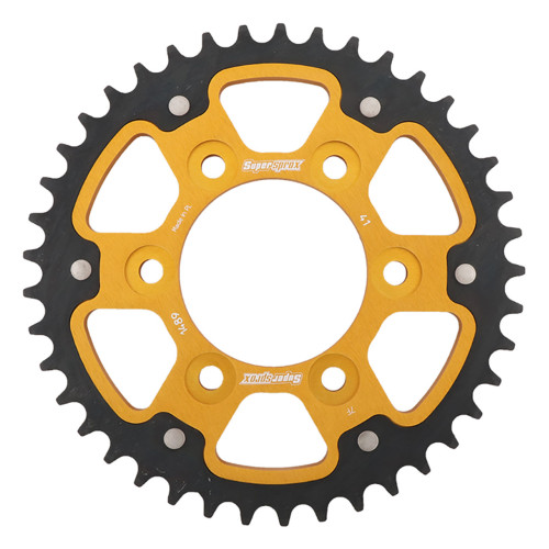 Supersprox - Steel & Aluminum Gold Stealth sprocket, 41T, Chain Size 525, RST-1489-41-GLD Supersprox - Steel & Aluminum Gold Stealth sprocket, 41T, Chain Size 525, RST-1489-41-GLD