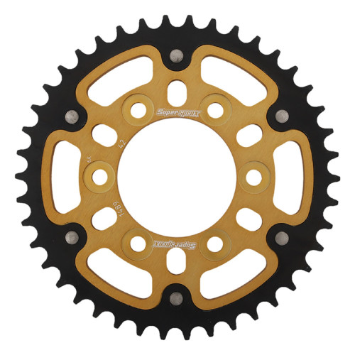 Supersprox - Steel & Aluminum Gold Stealth sprocket, 42T, Chain Size 525, RST-1489-42-GLD