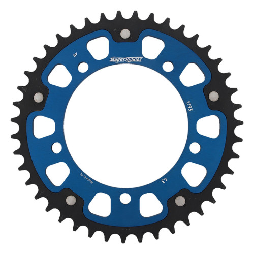 Supersprox - Steel & Aluminum Blue Stealth sprocket, 43T, Chain Size 520, RST-1793-43-BLU