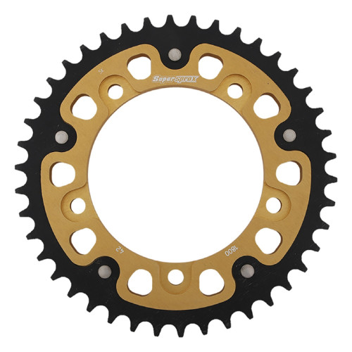 Supersprox - Steel & Aluminum Gold Stealth sprocket, 42T, Chain Size 530, RST-1800-42-GLD