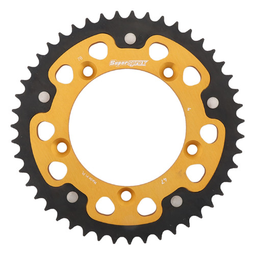 Supersprox - Steel & Aluminum Gold Stealth sprocket, 47T, Chain Size 420, RST-4-47-GLD