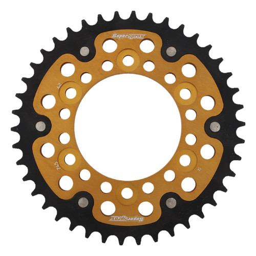 Supersprox - Steel & Aluminum Gold Stealth sprocket, 42T, Chain Size 525, RST-745-42-GLD