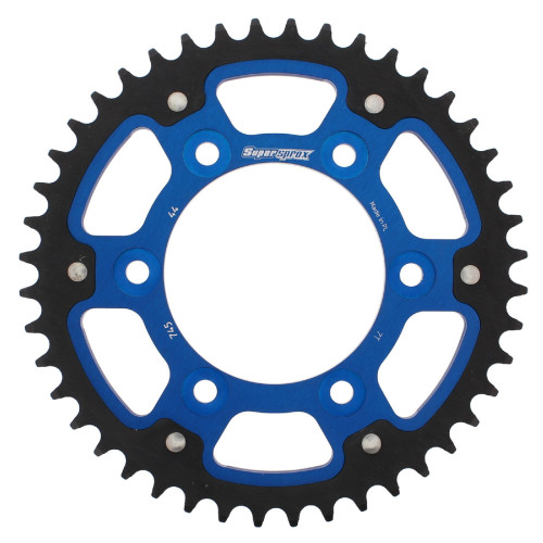 Supersprox - Steel & Aluminum Blue Stealth sprocket, 44T, Chain Size 525, RST-745-44-BLU