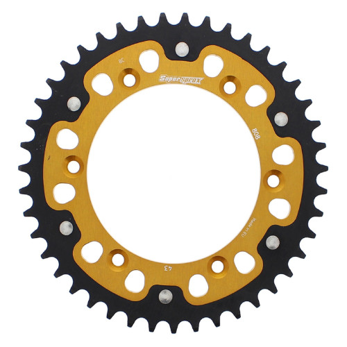 Supersprox - Steel & Aluminum Gold Stealth sprocket, 43T, Chain Size 520, RST-808-43-GLD