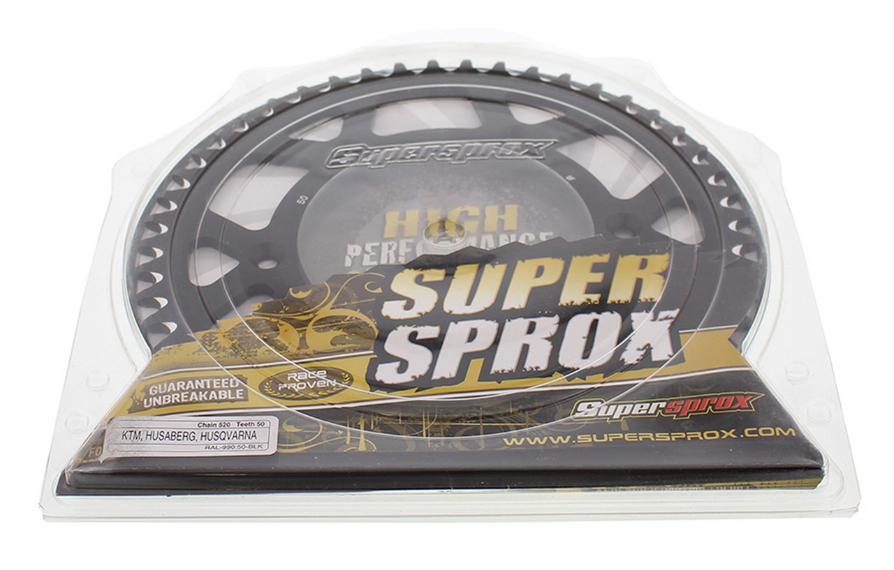 Supersprox Aluminum Sprocket Black 50T-RAL-990-50-BLK for Husqvarna TC 125 2014-2019 Supersprox Aluminum Sprocket Black 50T-RAL-990-50-BLK for Husqvarna TC 125 2014-2019