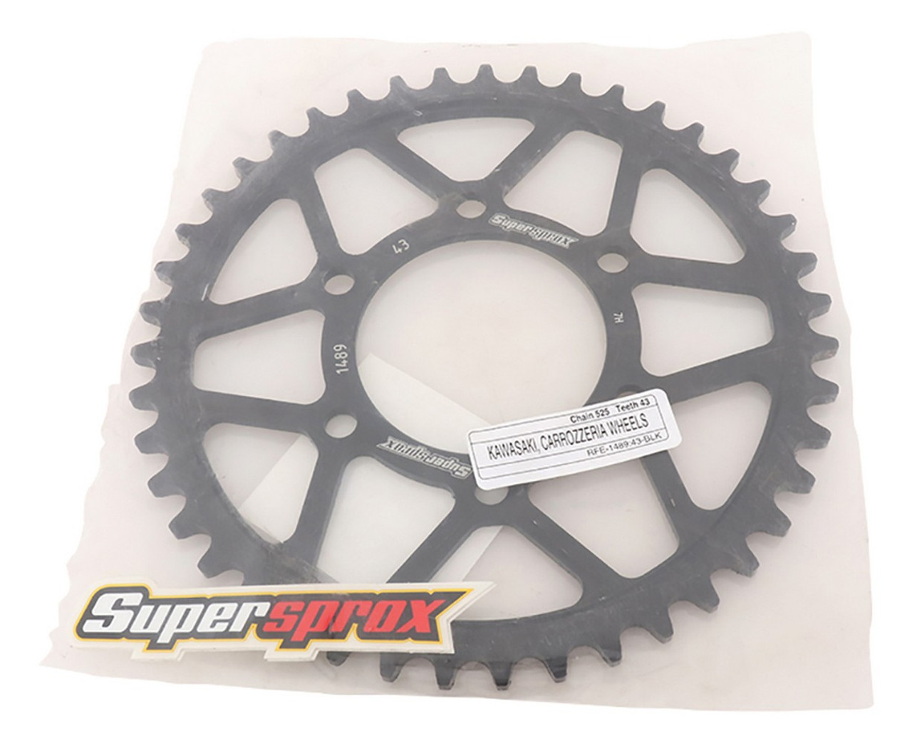 Supersprox Steel Sprocket Black 43T-RFE-1489-43-BLK for Kawasaki Z1000 2003-2016 Supersprox Steel Sprocket Black 43T-RFE-1489-43-BLK for Kawasaki Z1000 2003-2016