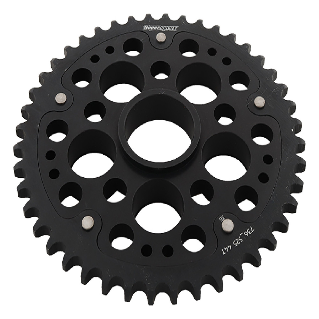 Supersprox - Steel & Aluminum Black Stealth sprocket, 44T, Chain Size 525, RST-736525-44-BLK Supersprox - Steel & Aluminum Black Stealth sprocket, 44T, Chain Size 525, RST-736525-44-BLK